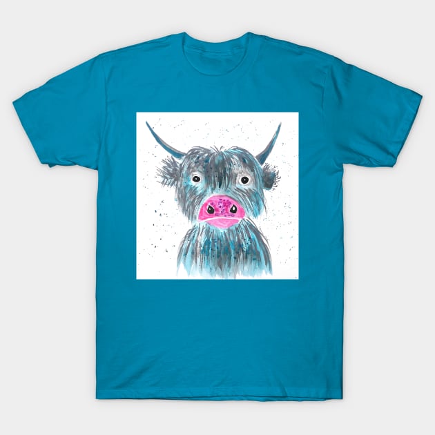 How Now Blue Cow T-Shirt by Casimirasquirkyart